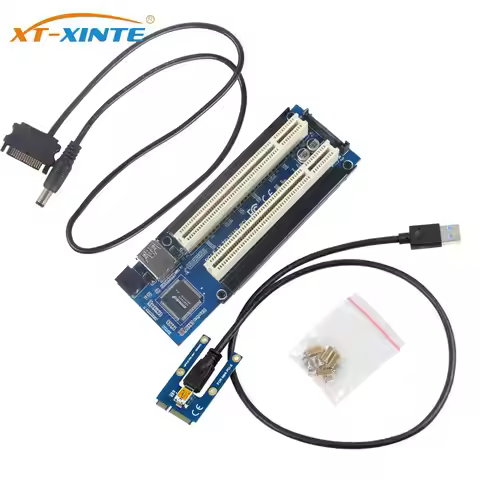 Mini PCI-E Express X1 to Dual PCI Riser Extend Adapter Card with USB3.0 Cable for WIN2000/XP/Vista/W