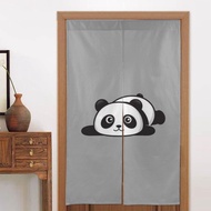 Panda Partition Half Curtain Kitchen Restaurant Fabric Curtain Door Curtain Japanese Style