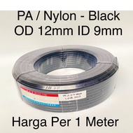 HITAM Black PA Nylon Tubing Hose 12mm x 9mm OD 12mm ID 9mm Thickness 1.5mm Tube | Pa12 Pneumatic Pol