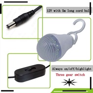 5 Meter Light Bulb 12V Power Extension Cord Solar Steers Light Bulb Solar Panel