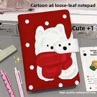 Polka Dot Scarf A6 Loose-leaf Notepad Soft Leather pu Magnetic Notebook ins Thickened A5 Diary Noteb