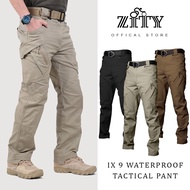 IX7 IX9 Men's Cargo Pants Training Work Tactical Pants Multi Pocket Waterproof and Durable Plus Size