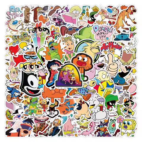 50/100Pcs 90s Classics Anime Collection Cartoon Stickers Decoration Decals for Notebook Skateboard H