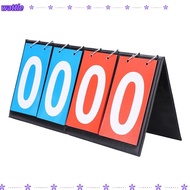 WATTLE Portable Flip Scoreboard, 2-Digit 3-Digit Easy Flip Score Keeper, Sports Display 4-Digit Port