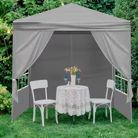 New 6.5x6.5FT Canopy BBQ Party Tent Wedding Outdoor Gazebo Upgrade Spiral Tube