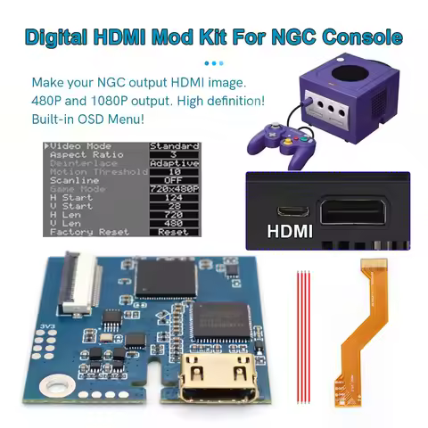 2025 Hispeedido Internal NGC Digital HDMI MOD Kit Digital to Digital HDMI Mod Kit For NGC GameCube C