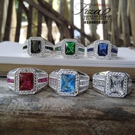 cincin lelaki permata silver 925, cincin lelaki permata perak925, silver 925en ring zircon stone, ci