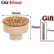 [Set of 10]Rattan Wooden Cabinet Handle Wood Round Cabinet Knob Wood Furniture Handles