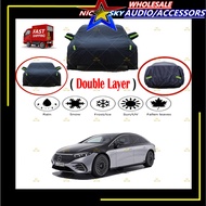 MERCEDES EQS 190T Black Zipper Design Jet Protection Car Cover Waterproof Sun-proof Selimut Kereta m