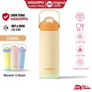 MODOFO 18oz Tumbler Kids With Straw Botol Air Tahan Sejuk Aquaflask Portable Thermos Free Bpa Water 