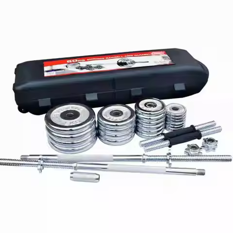 Adjustable Convertible Gym Dumbbell 15kg-50kg Universal Chromed Steel Barbell High Quality Electropl