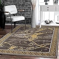 GLORY RUGS Area Rugs Marble 2x7 Brown Carpet Modern Abstract Rug Living Room Dining Bedroom Rug