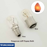 TUNGSRAM BULB E14 / B22 / B15 15W CLEAR (FOR FREEZER/SALT LAMP)