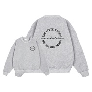 Áo sweater nữ form boxy 1907 Miucho cổ tròn vải nỉ bông 350 GSM in basic