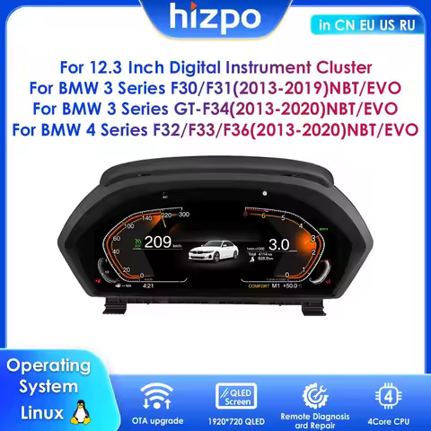 12.3 "Digital Instrument Cluster Dash Panels For BMW 3 Series F30/F31/GT-F34 NBT/EVO/ BMW 4 Series F