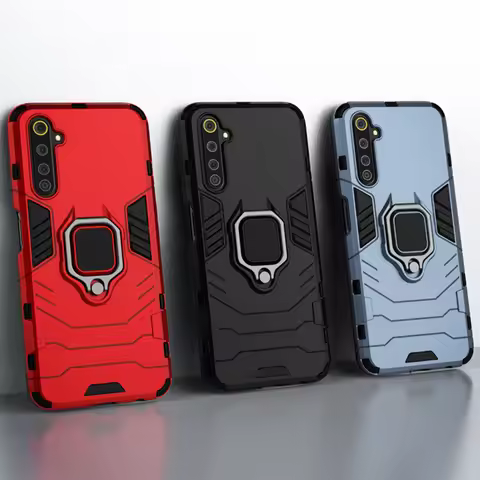 For OPPO Realme 6 Pro Case Magnetic Car Shockproof Ring Armor Cover For OPPO Realme 6 RMX200 Realme6
