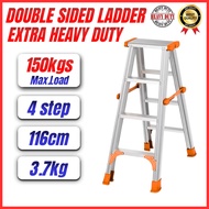 EXTRA HEAVY DUTY 4 Step (150kgs Max Load) Double Sided Aluminium Ladder (Exploit) /Tangga Heavy Duty