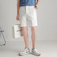 White suit shorts for men to wear as outerwear, lo 白色西装短裤男士外穿宽松潮流五分西裤垂感免烫港风休闲裤潮 260305EE