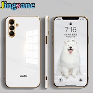 Jingsanc vỏ mạ cho Samsung Galaxy M14 5g vỏ điện thoại sang trọng chống sốc cạnh thẳng nhựa TPU mềm