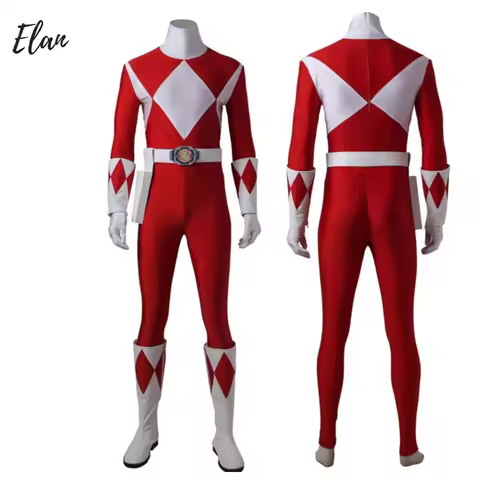 Red Morpher Jason Cosplay Costume Bodysuit Belt Boots Outfit Full Set and Individual Items Are Sold 
