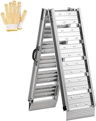 KOLO Aluminum Loading Ramp 72"L x 10"W Folding Ramp, 650 lbs Capacity, Lightweight Portable Ramps Ea