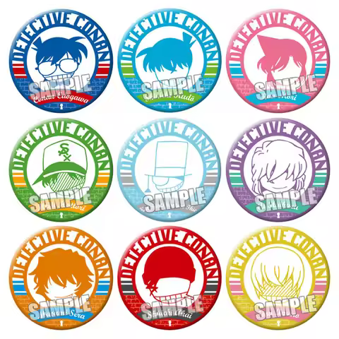 Detective Conan Badge Anime Pin Set Including Amuro Tooru Haibara Ai Kaito Kid Character Series Offi