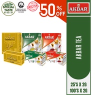Free Shipping | AKBAR TEA 25'S/100'S - RED & WHITE/ GOLD/ GREEN TEA