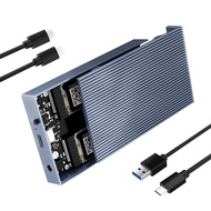 M.2ช่องคู่ NVMe เคสอะลูมิเนียมล้วนกล่องใส่ SSD เคสระบายความร้อนเร็ว USB3.1อะแดปเตอร์ SSD 10Gbps เคส