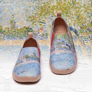 ผ้าแคนวาสศิลปะแนวสปอร์ตรองเท้าผู้หญิงที่เห็นได้จากรูปวาด La Grande รองเท้าผ้าใบ Jatte รองเท้าโลฟเฟอร์แบบสวมรองเท้าเดินทางผู้หญิง