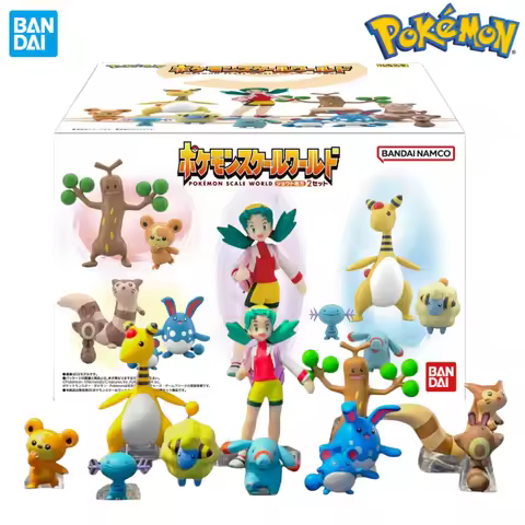 In Stock BANDAI Original Pokemon SCALE WORLD Johto Region 2 Kris Sudowoodo Mareep Marill Azumarill A