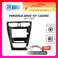 perodua aruz 10 inch car android player casing with socket plug and play