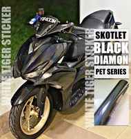 SKOTLET STIKER MOTOR BLACK DIAMON PET SERIES SCOTLITE BLACK DIAMON SKOTLET HOLOGRAM HITAM GALAXI SKO