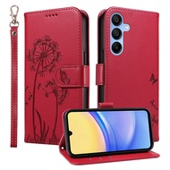 Trường hợp cho Samsung Galaxy A56 A36 A26 A06 A16 5g Bìa Samsung A06 A16 4G bồ công anh từ Ví da nắp