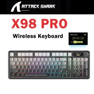 ATTACK SHARK X98 Pro Triple-mode Wireless Gaming Mechanical Keyboard, Bluetooth, RGB Gasket, TFT Scr