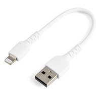 StarTech.com 6 inch (15cm) Durable White USB-A to Lightning Cable - Heavy Duty Rugged Aramid Fiber U
