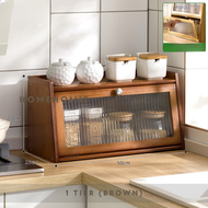 Homehomie Minimalist Muji Nordic Bamboo Cabinet Kitchen Pantry Countertop Retro Storage Cabinet