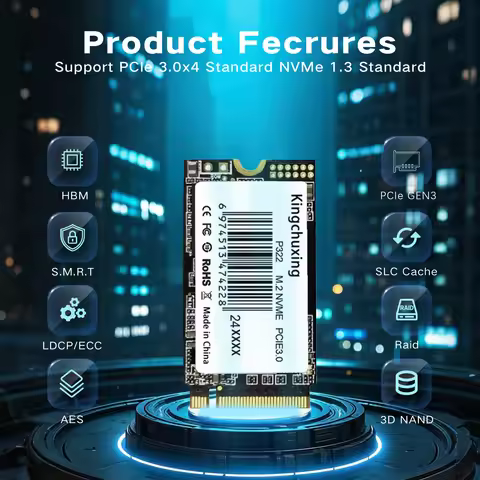 Kingchuxing M.2 2242 NVMe PCIe3.0 SSD 2TB 1TB 512GB PCIe3.0 Gen 3x4 Solid State Drives for Laptop De