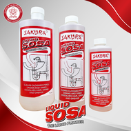 Liquid Sosa Sakura 250ML 500ML 1L Clogged Drain Pipes Sink Dissolves Hair Grime Grease