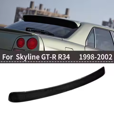 For Nissan Skyline R34 GTR/GTT Real carbon fiber & glass fiber Roof Spoiler, Rear Window Spoiler WIN
