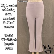 high waist pants botcut seluar bootcut palazzo knitted fit to m-l ( Freesize) wide leg pants legging