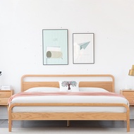 Shunyi Furniture Nordic Solid Oak Bed Simple1.8Rice1.5Small Apartment Double Bed Furniture