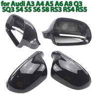 Glossy Black Carbon Pattern Rearview Exterior Side Mirror Caps for Audi A3 A4 A5 A6 A8 Q3 SQ3 S4 S5 