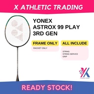 [100% Original] Yonex Astrox 99 play 3rd gen black green badminton racket 99play 3rd gen