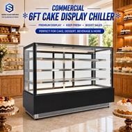 Snow Cloud Commercial Cake Display Chiller 6FT Refrigerated Cake Showcase Glass Display Chiller