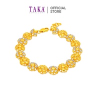 TAKA Jewellery 2-Tone Halo Cluster 916 Gold Bracelet