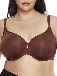 Women's Plus Size Tulip Smooth T-Shirt Bra, Chocolate, 38H