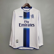 #C 03-05 Away White Long Sleeves Retro Soccer Jersey Football #LAMPARD
