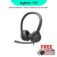 Logitech H390 Wired Headset for PC/Laptop Stereo Headphones with Noise Cancelling Microphone USB-C I