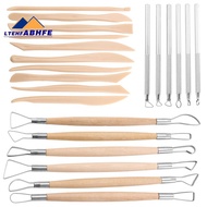 Pottery Clay Sculpting Tools, 22Pcs Wooden Handle Pottery Carving Tools & Metal Scraper & Plastic Cl