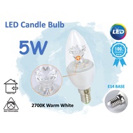 5W LED CANDLE BULB E14 2700K  Model:Crystal C-5W